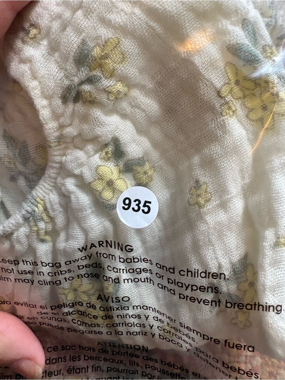 Angel Dear | Cream Floral Buttercup Bouquet Bubble | 6-12M - Picture 8 of 8